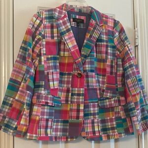Talbots Vibrant Pink and Blue Blazer